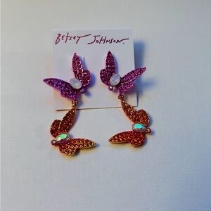 Betsey Johnson Butterfly Dangle Earrings